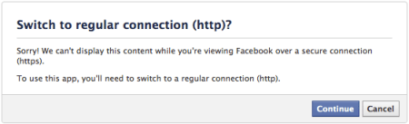 Facebooks Insecure Content Warning